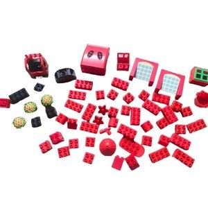 Various Set Of Red MegaBloks/Lego Duplo Blocks-GUC-40+